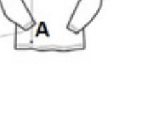 Measurement guide: A body length, B chest width, C sleeve length
